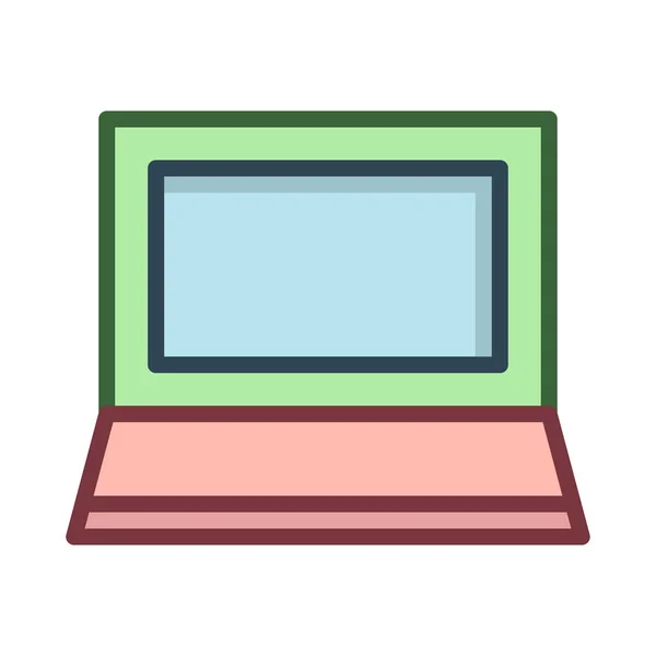 Ikona Sieci Web Urządzenia Laptop — Wektor stockowy