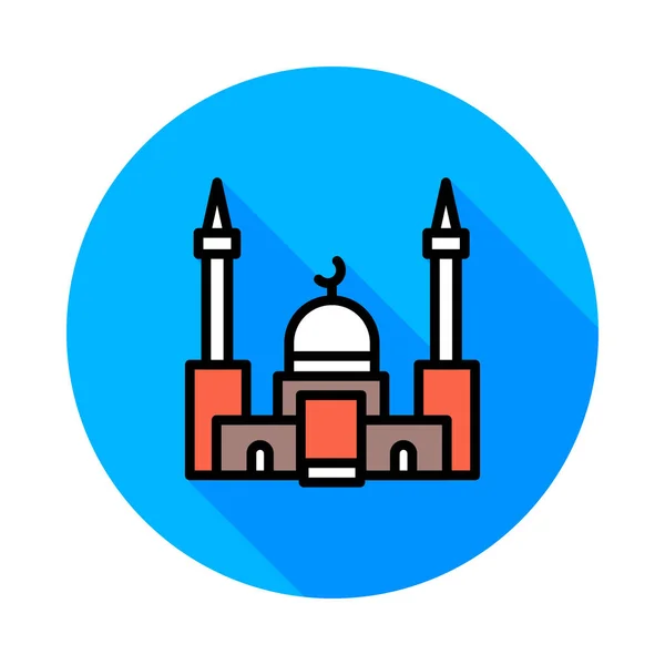 Muslimische Gebetsmoschee Flaches Symbol Vektor Illustration — Stockvektor