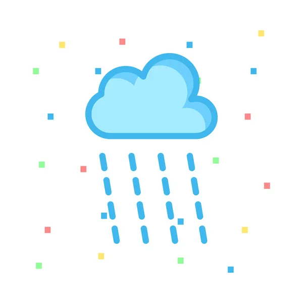 Επίπεδη Εικονίδιο Σύννεφου Βροχής Διάνυσμα Εικονογράφηση — Διανυσματικό Αρχείο
