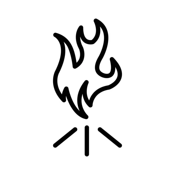Flamme Feu Camp Icône Plate Vecteur Illustration — Image vectorielle