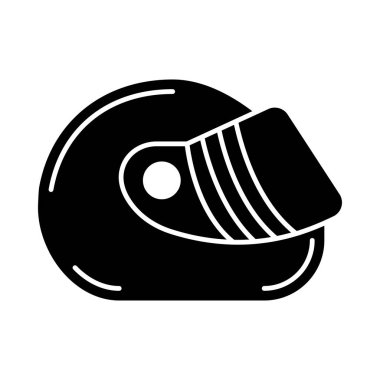 güvenlik koruma kask düz simgesi beyaz arka plan, vektör, illüstrasyon izole