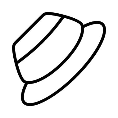 moda şapka düz simgesi, vektör, illüstrasyon