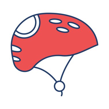 Emanet Bisiklete binme kask düz beyaz arka plan, vektör, illüstrasyon izole simgesi