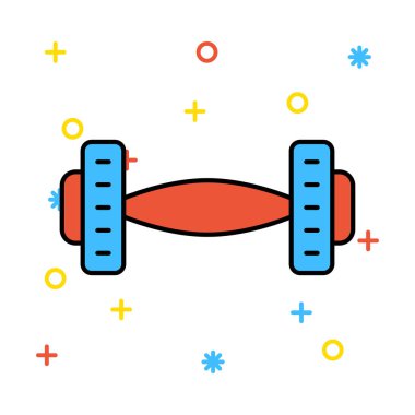 Dumbbell spor salonunda egzersiz vektör renk simgesi