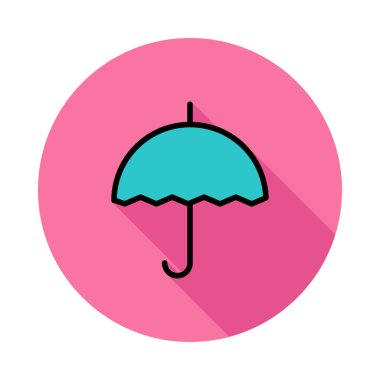 yağmur şemsiye düz simgesi, vektör, illüstrasyon