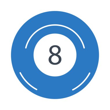 snooker oyun düz simgesi beyaz arka plan, vektör, illüstrasyon izole