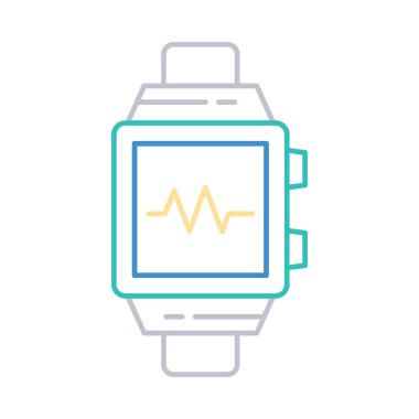 Kol saati darbeleri ile düz simgesi beyaz arka plan, vektör, illüstrasyon izole işareti 