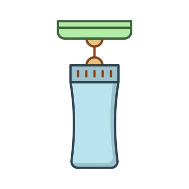 boks torbası düz simgesi beyaz arka plan, vektör, illüstrasyon izole