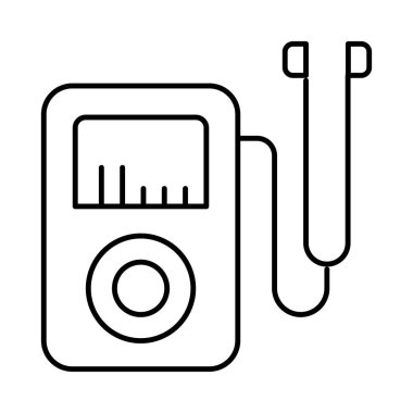 müzik çalar mp3 kulaklık vektör renk simgesi