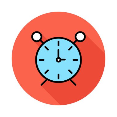 çalar saat düz simgesi, vektör, illüstrasyon