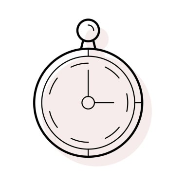 Zamanlayıcı kronometre saat düz simgesi, vektör, illüstrasyon 