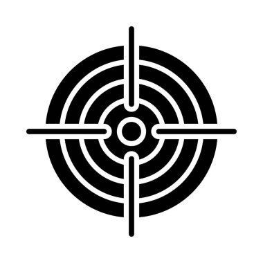 dart tahtası düz simgesi beyaz arka plan, vektör, illüstrasyon izole