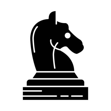 Satranç parçası düz simgesi beyaz arka plan, vektör, illüstrasyon izole   