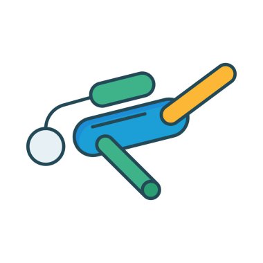 Tüplü Dalış düz simgesi beyaz arka plan, vektör, illüstrasyon izole