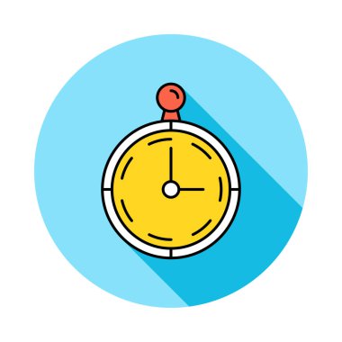 Zamanlayıcı kronometre saat düz simgesi, vektör, illüstrasyon 