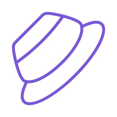 moda şapka düz simgesi, vektör, illüstrasyon