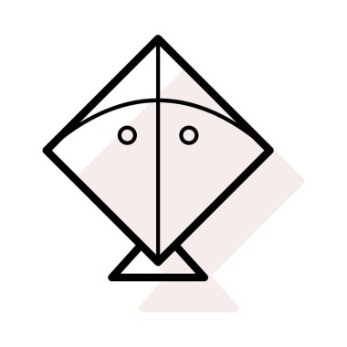 Uçurtma sinek oyuncak düz simgesi, vektör, illüstrasyon