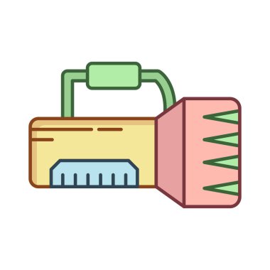 el feneri düz simgesi beyaz arka plan, vektör, illüstrasyon izole