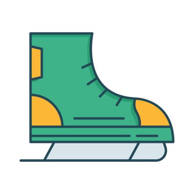 buz pateni ayakkabı düz simgesi beyaz arka plan, vektör, illüstrasyon izole 