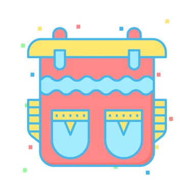 spor çanta düz simgesi beyaz arka plan, vektör, illüstrasyon izole