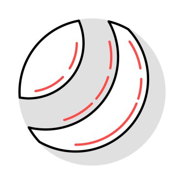 beysbol topu düz simgesi beyaz arka plan, vektör, illüstrasyon izole   