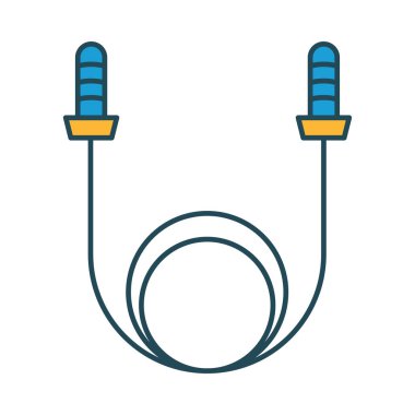 Beyaz arka plan, vektör, illüstrasyon izole düz simge ip atlama