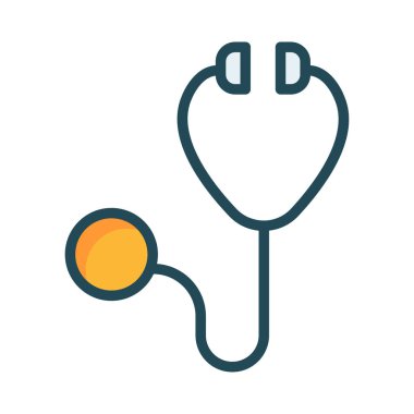 stetoskop düz simgesi, vektör, illüstrasyon