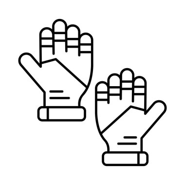 Kriket eldiven düz simgesi beyaz arka plan, vektör, illüstrasyon izole 