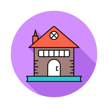 ev düz simgesi beyaz arka plan, vektör, illüstrasyon izole inşa 