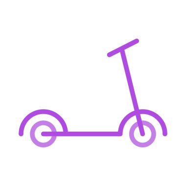 Çocuk scooter düz simgesi, vektör, illüstrasyon