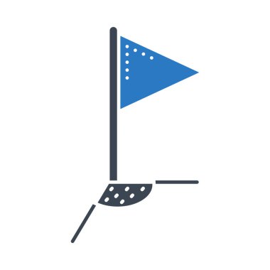 zemin köşe bayrak düz simgesi beyaz arka plan, vektör, illüstrasyon izole