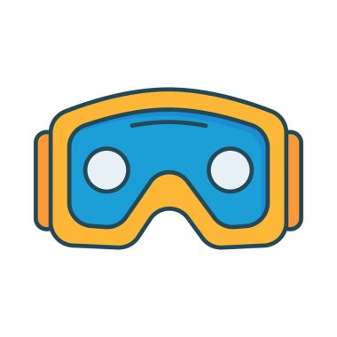 kar maskesi düz simgesi, vektör, illüstrasyon