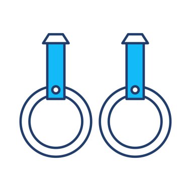 Beyaz arka plan, vektör, illüstrasyon izole jimnastik yüzük düz simgesi