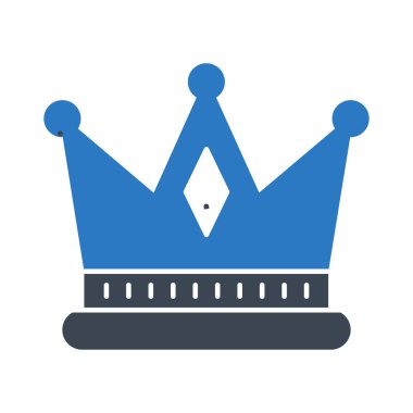 taç düz simgesi beyaz arka plan, vektör, illüstrasyon izole