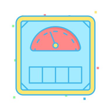 ağırlık ölçer düz simgesi beyaz arka plan, vektör, illüstrasyon izole