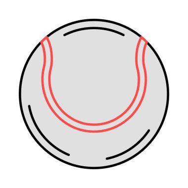 beysbol topu düz simgesi beyaz arka plan, vektör, illüstrasyon izole   