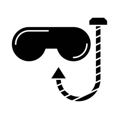 tüplü maske düz simgesi beyaz arka plan, vektör, illüstrasyon izole