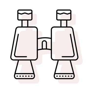 Dürbün düz simgesi beyaz arka plan, vektör, illüstrasyon izole