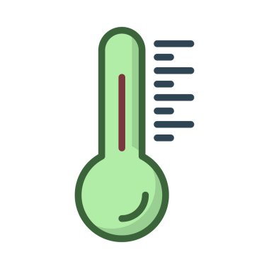 termometre düz simgesi, vektör, illüstrasyon