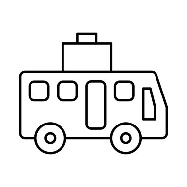 Otobüs araç seyahat vektör renk simgesi