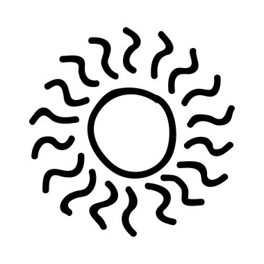 Güneş düz simgesi, vektör, illüstrasyon, yaz saati kavramı 