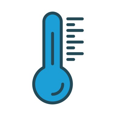 termometre düz simgesi, vektör, illüstrasyon