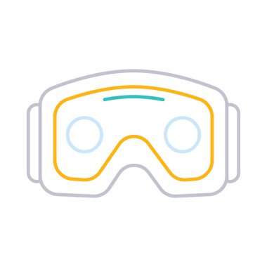 kar maskesi düz simgesi, vektör, illüstrasyon