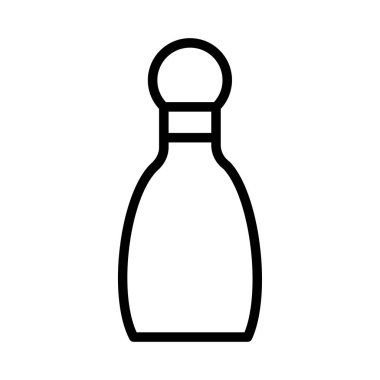 Bovling skittle düz simgesi, vektör, illüstrasyon   