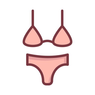 iç çamaşırı düz simgesi, vektör, illüstrasyon  