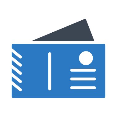 Bilet Tur düz simgesi, vektör, illüstrasyon, seyahat konsepti için 