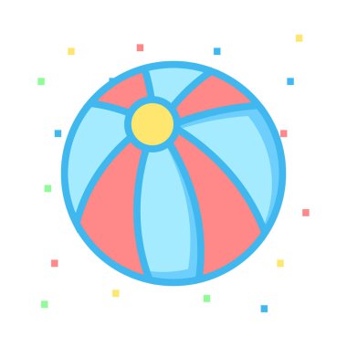 Futbol topu düz simgesi, vektör, illüstrasyon 