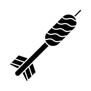 dart düz simgesi beyaz arka plan, vektör, illüstrasyon izole