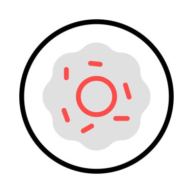 tatlı kurabiye düz simgesi, vektör, illüstrasyon