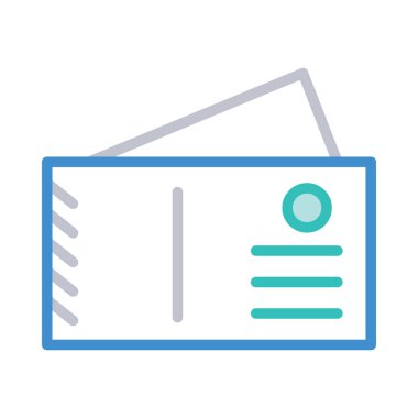 Bilet Tur düz simgesi, vektör, illüstrasyon, seyahat konsepti için 